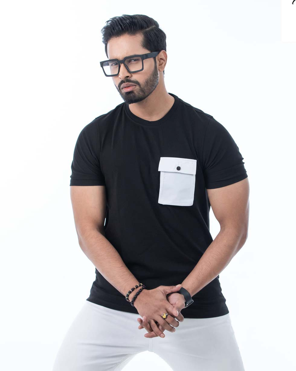 Premium Quality Stylish  T Shirt - Black