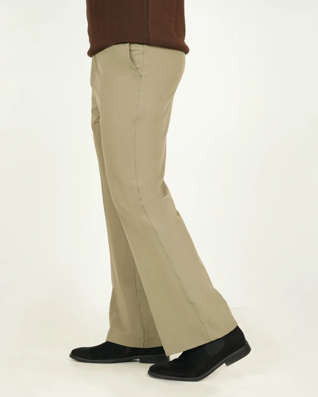 Premium Adjustable Formal Boot Cut Pant - Deep Beige