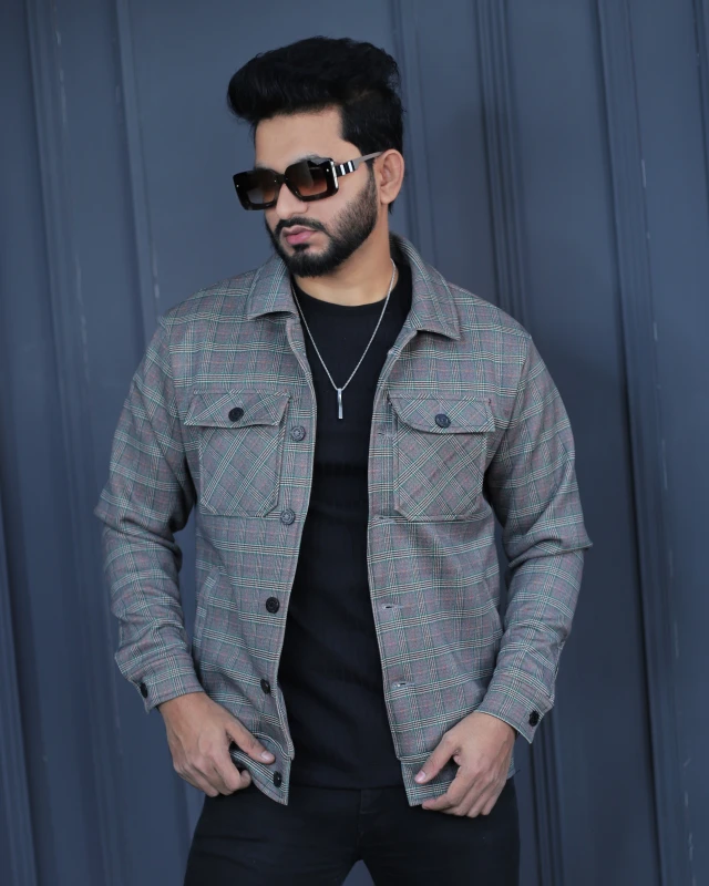 Premium Quality Foamex Spring Check Trucker Jacket