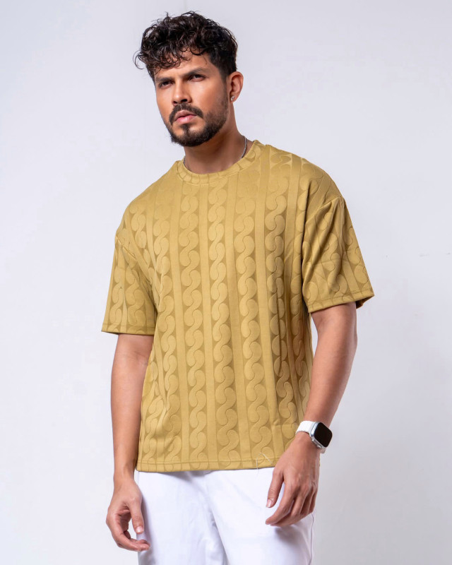 Premium Quality Jacquard Drop Shoulder T Shirt