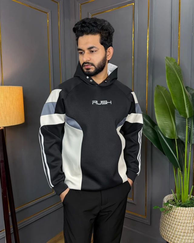 Premium Quality Stylish Sporty Fashionable Hoodie - Charcoal Black