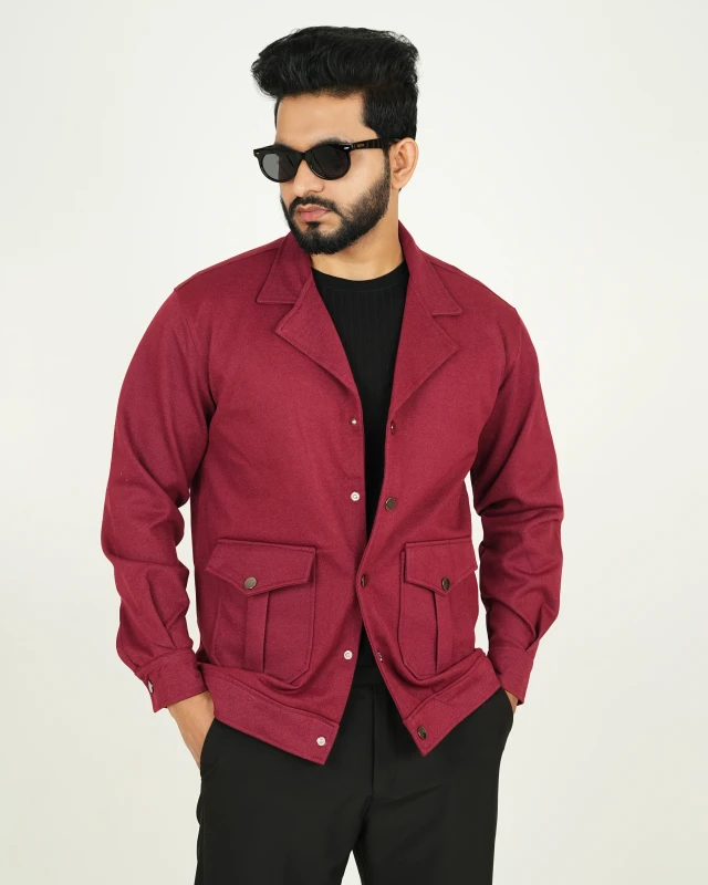 Premium Quality Flap Pocket Blazer -  Wine Maroon