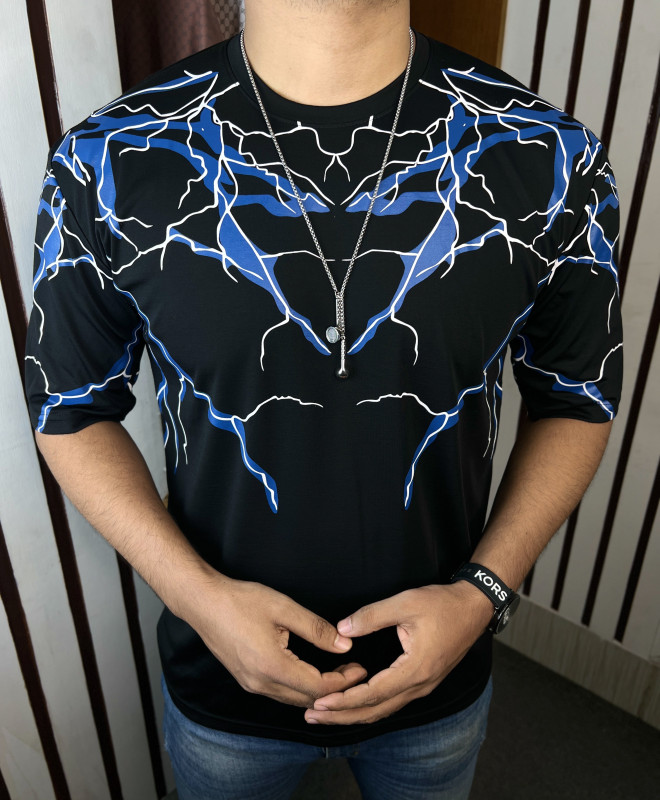 Premium Quality Stylish Cotton Drop Shoulder T Shirt - Black